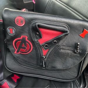 Avenger Black and Red Men's Messenger Bag with Logo Accents